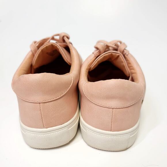 Nanette Lepore Sneakers Size 10 Wesley Dusty Pink Lace Up Gold Floral - Picture 4 of 10